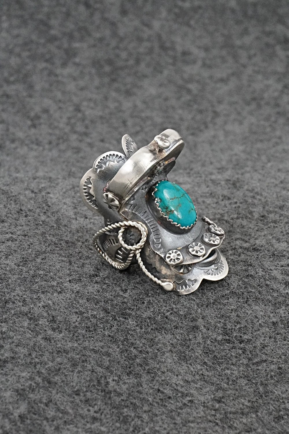 Turquoise & Sterling Silver Ring - Tim Yazzie - Size 7.5