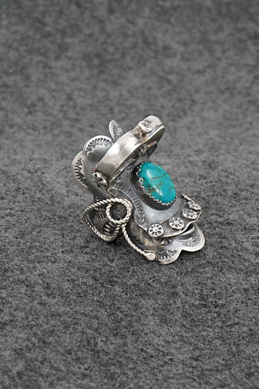 Turquoise & Sterling Silver Ring - Tim Yazzie - Size 7.5