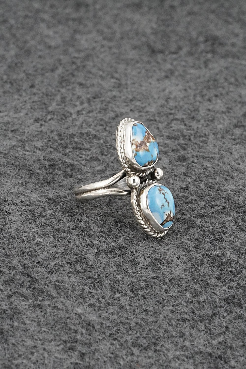 Turquoise & Sterling Silver Ring - Eugene Gruber - Size 5