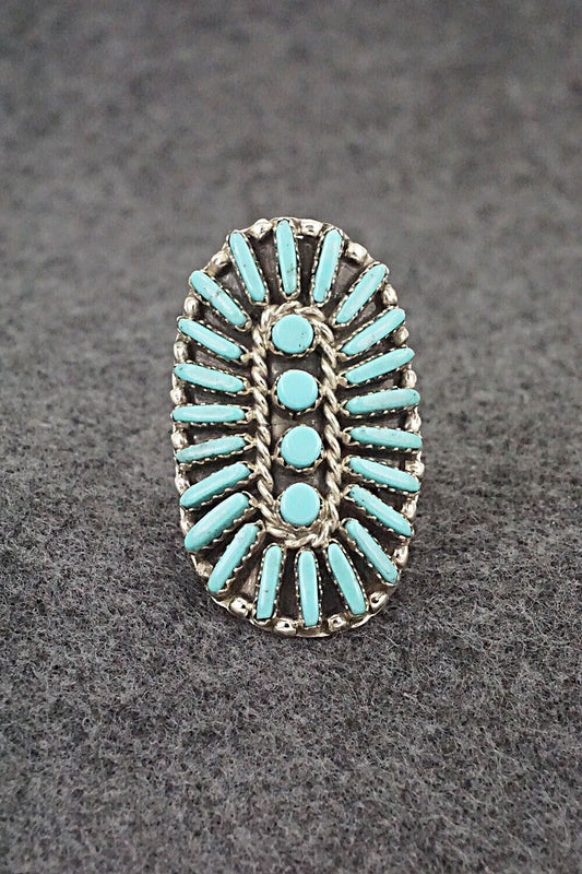 Turquoise & Sterling Silver Ring - Charlie John - Size 8.5