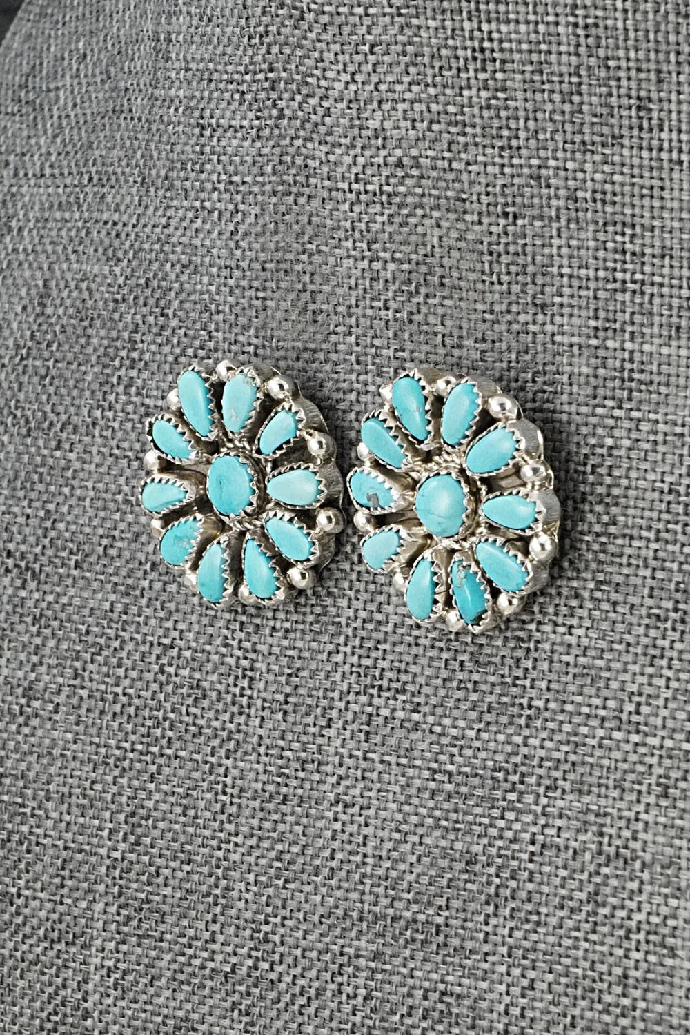 Turquoise & Sterling Silver Earrings - Justina Wilson