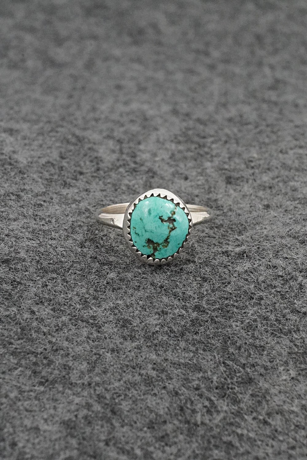 Turquoise & Sterling Silver Ring - Darius Arviso - Size 7.5
