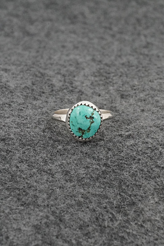 Turquoise & Sterling Silver Ring - Darius Arviso - Size 7.5