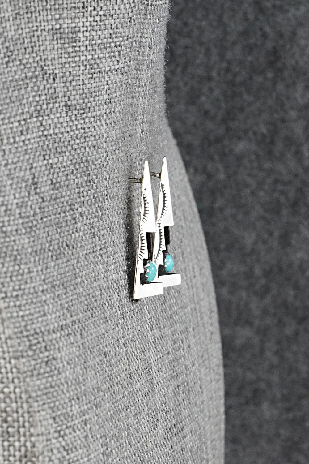 Turquoise & Sterling Silver Earrings - Phil Perry