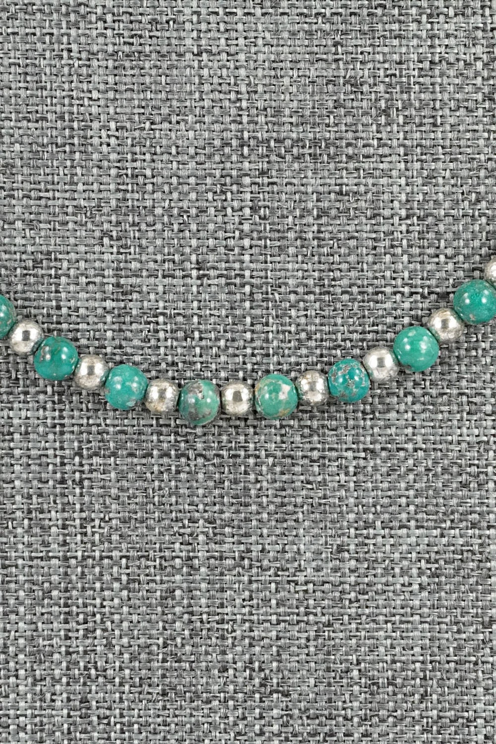 Turquoise & Sterling Silver Necklace 18" - Doreen Jake