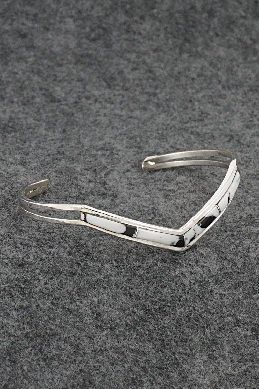 White Buffalo & Sterling Silver Inlay Bracelet - Jamie Johnson