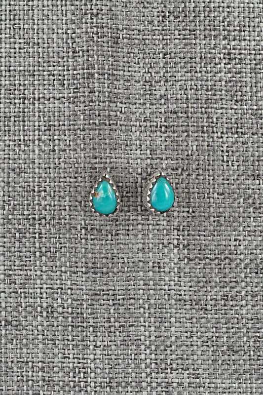 Turquoise & Sterling Silver Earrings - Gerald Joe