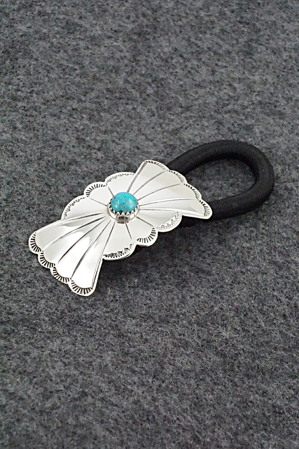 Turquoise & Sterling Silver Hair Tie - Phil Lynn