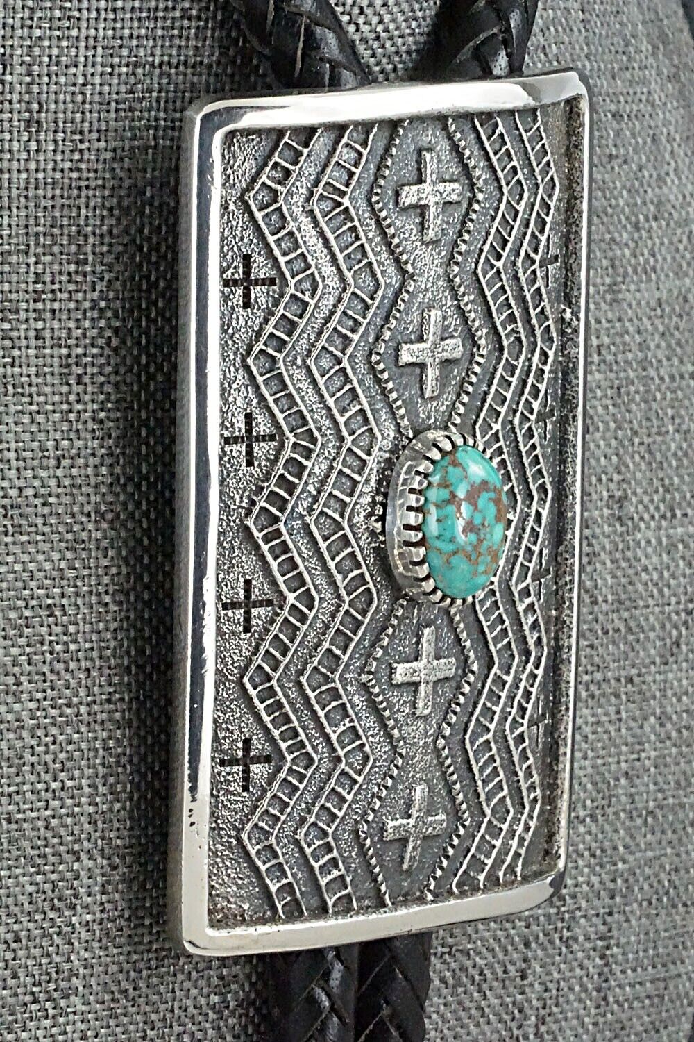 Turquoise and Sterling Silver Bolo Tie - Harrison Jim
