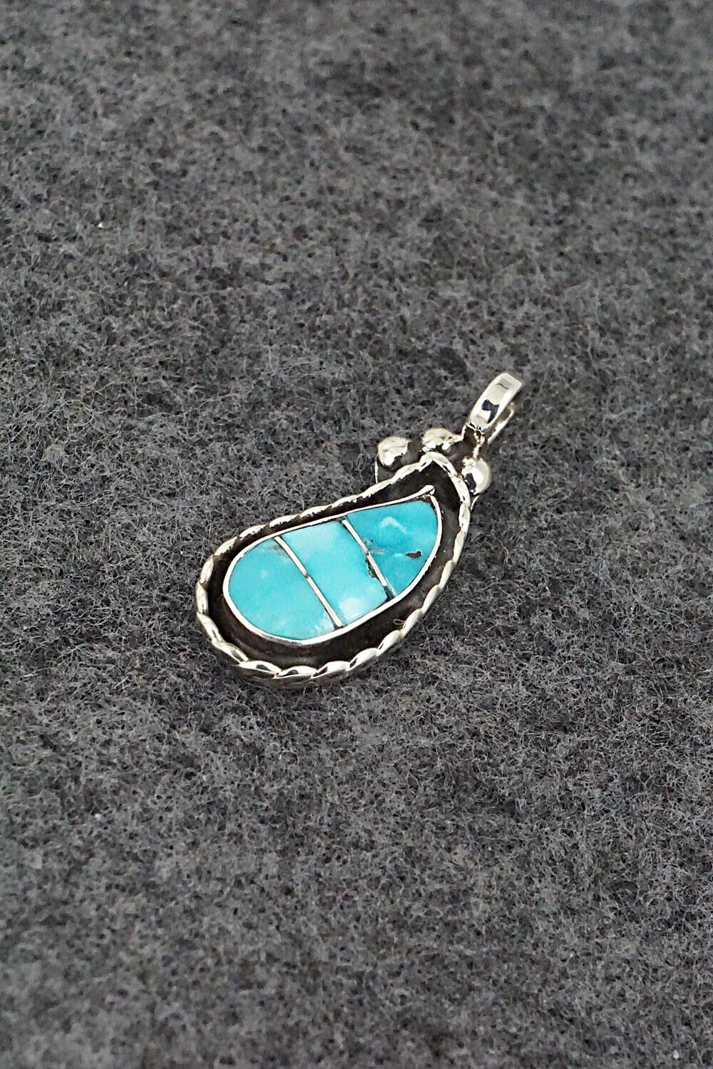 Turquoise & Sterling Silver Pendant - Susie Lowsayatee