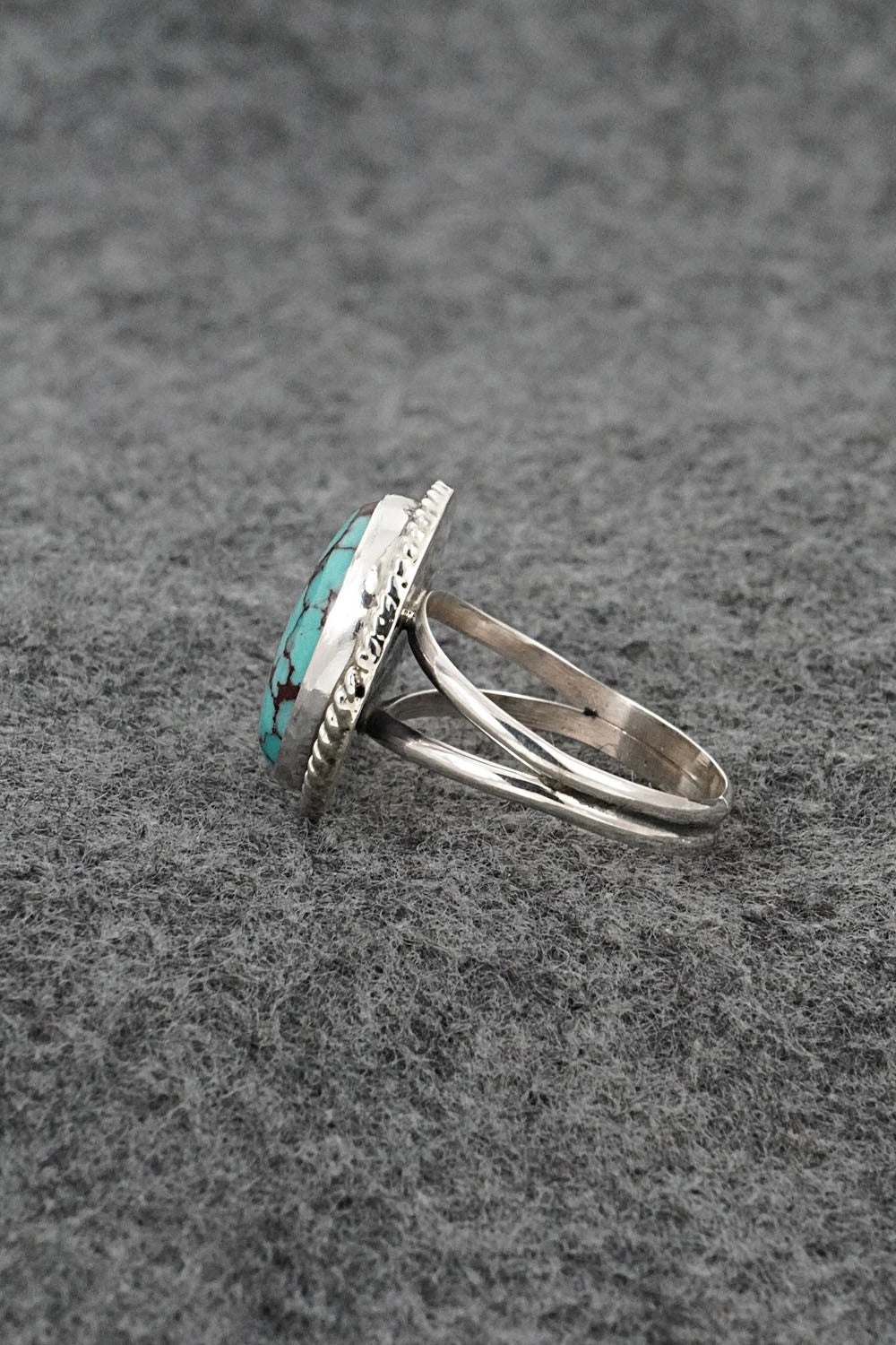 Turquoise & Sterling Silver Ring - Eugene Gruber - Size 8