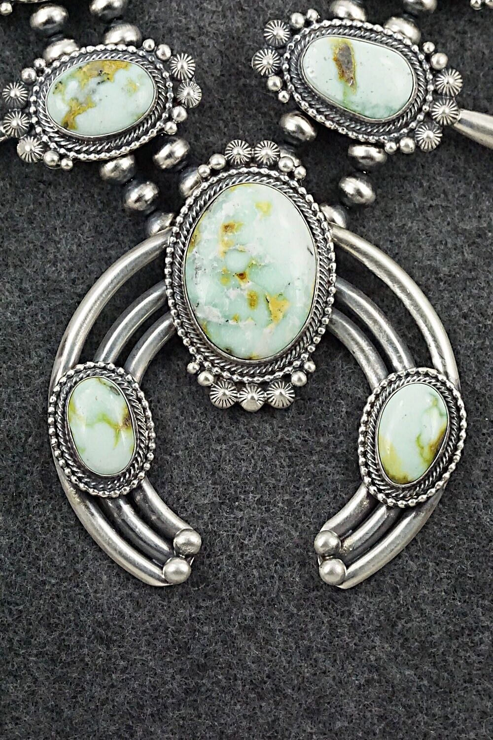 Variscite & Sterling Silver Squash Blossom Set - Tom Lewis