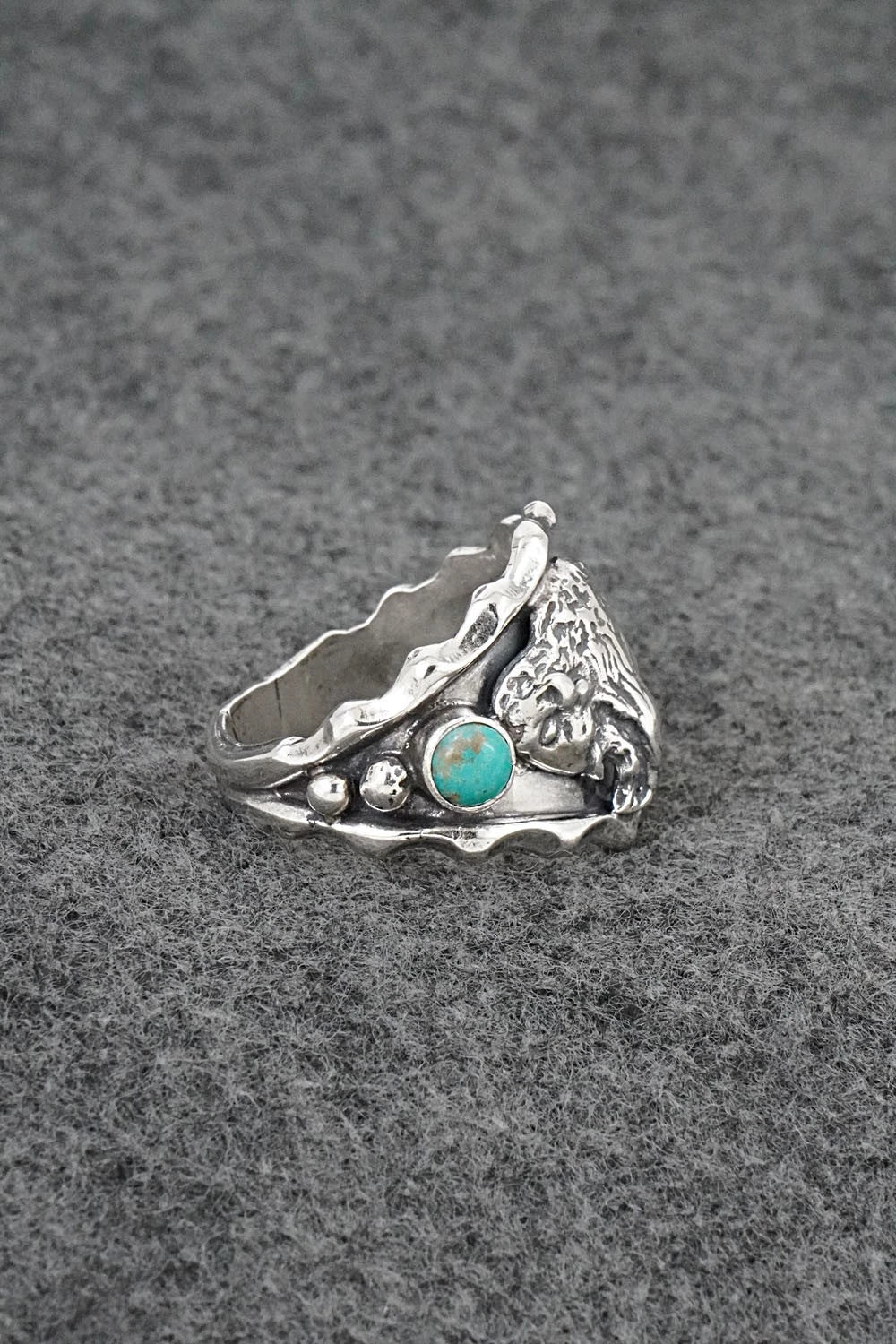 Turquoise & Sterling Silver Ring - Genevieve Francisco - Size 11.25