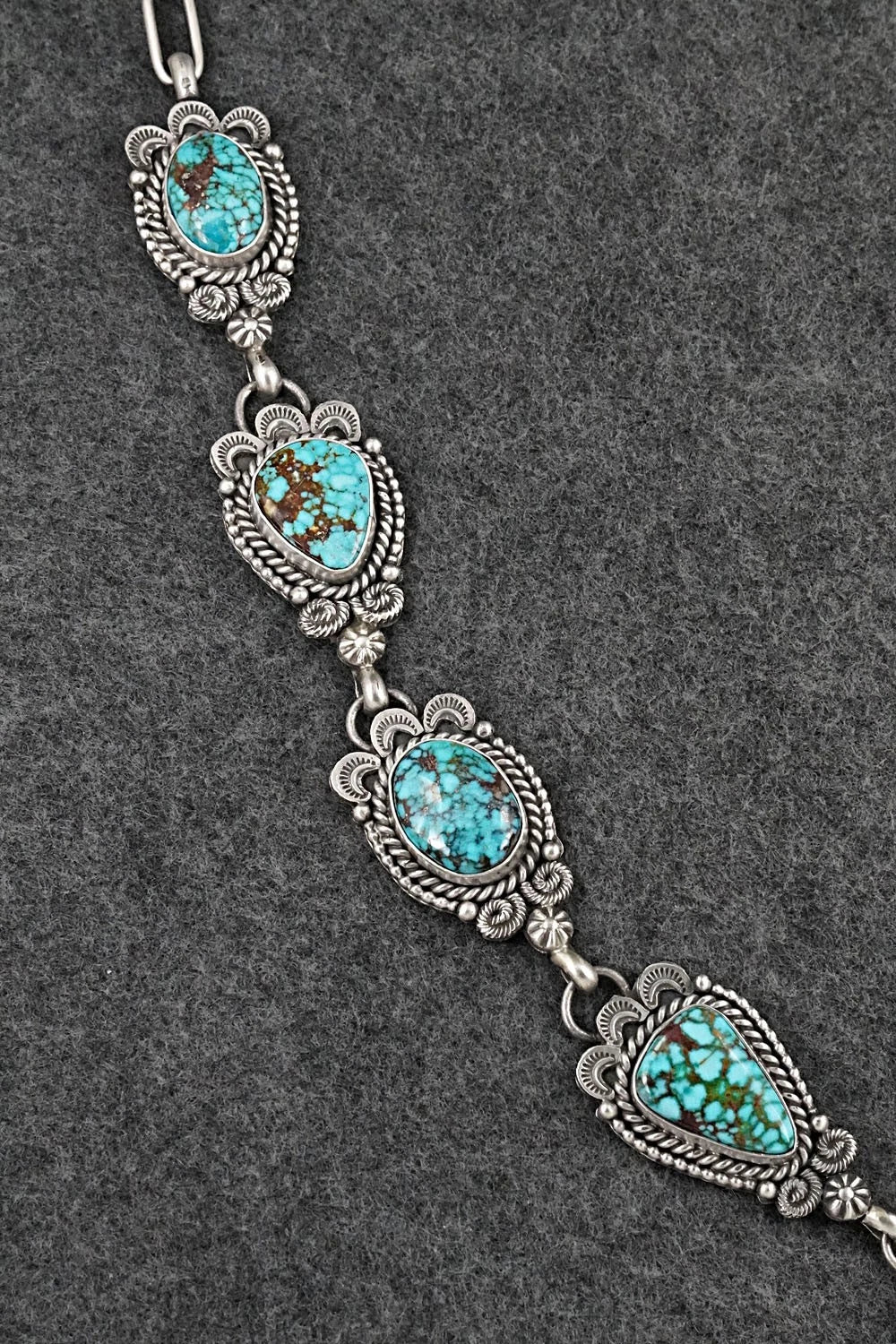 Turquoise & Sterling Silver Necklace and Earrings Set - Rosita Calladitto