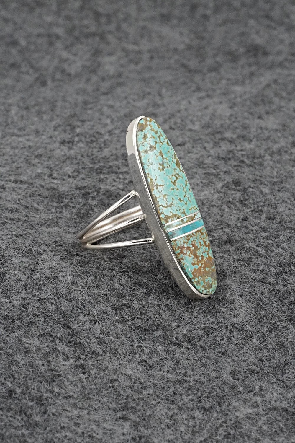 Turquoise & Sterling Silver Ring - Harold Smith - Size 8.5