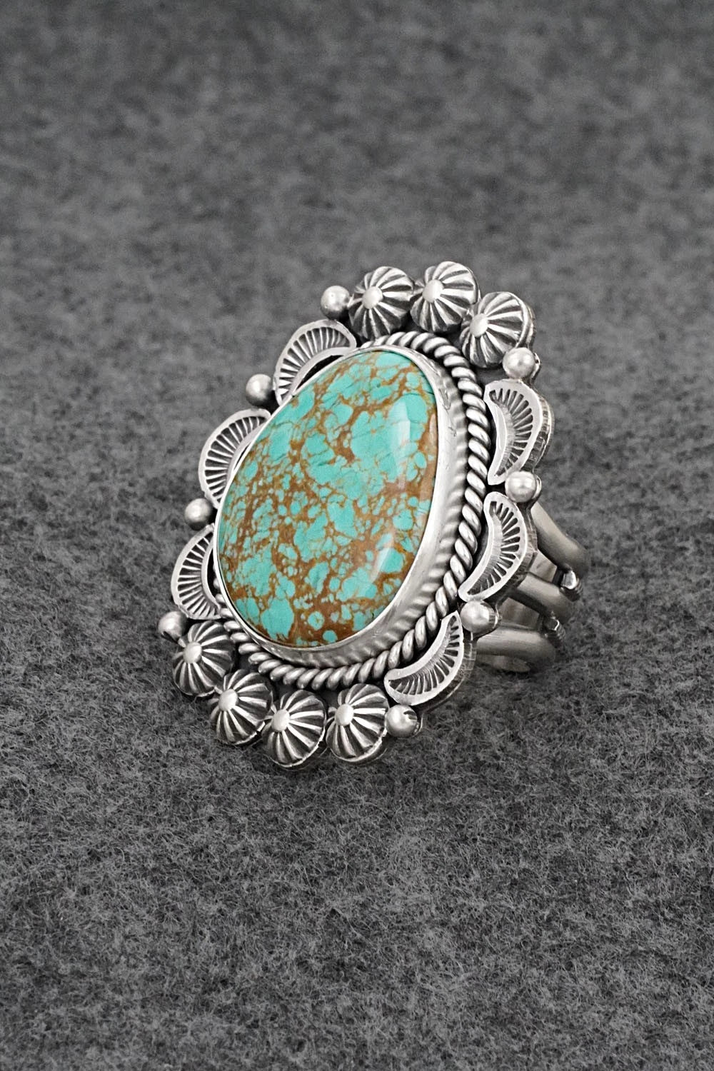 Turquoise & Sterling Silver Ring - Rosita Calladitto - Size 9