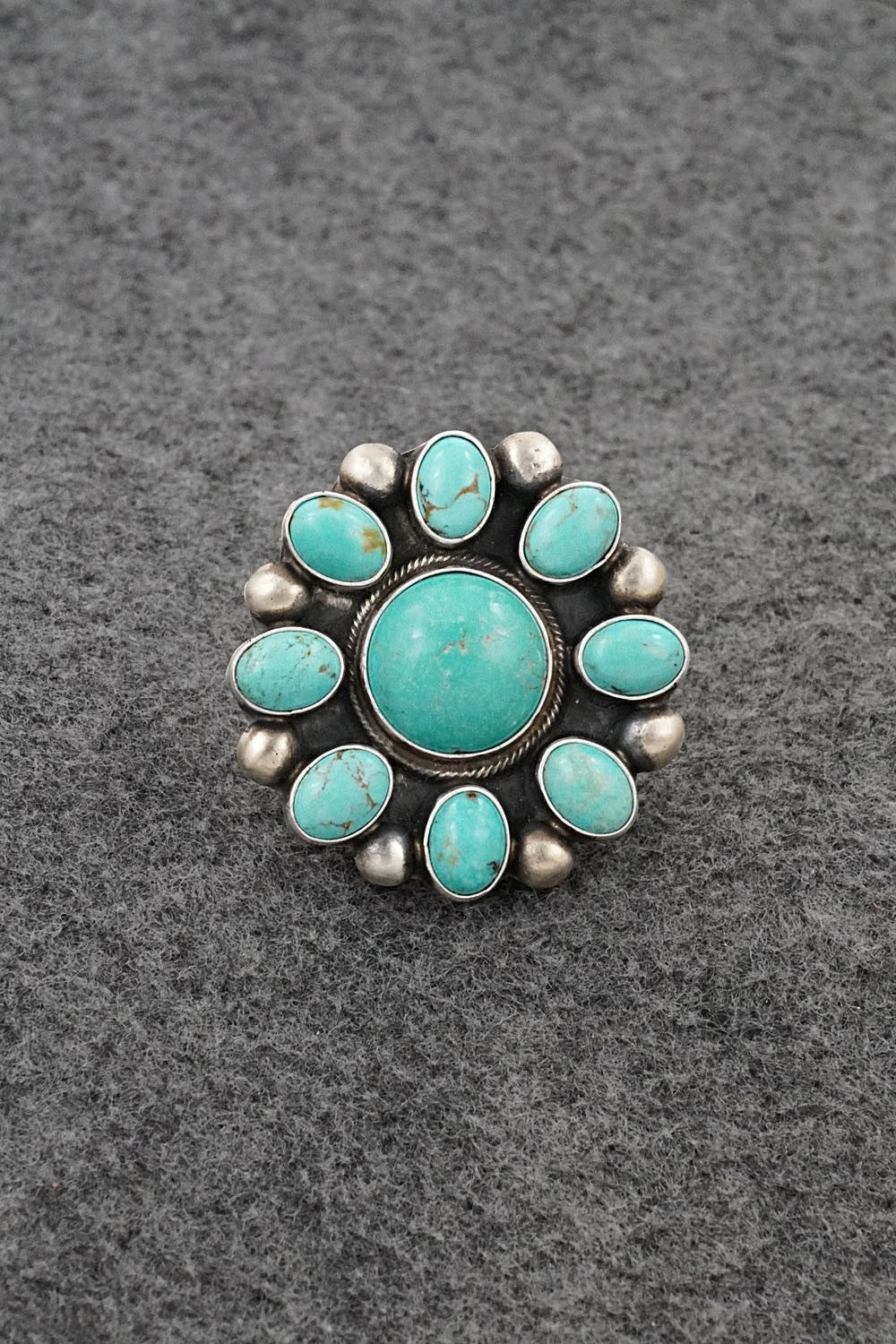 Turquoise & Sterling Silver Ring - Kathleen Livingston - Size Adjustable