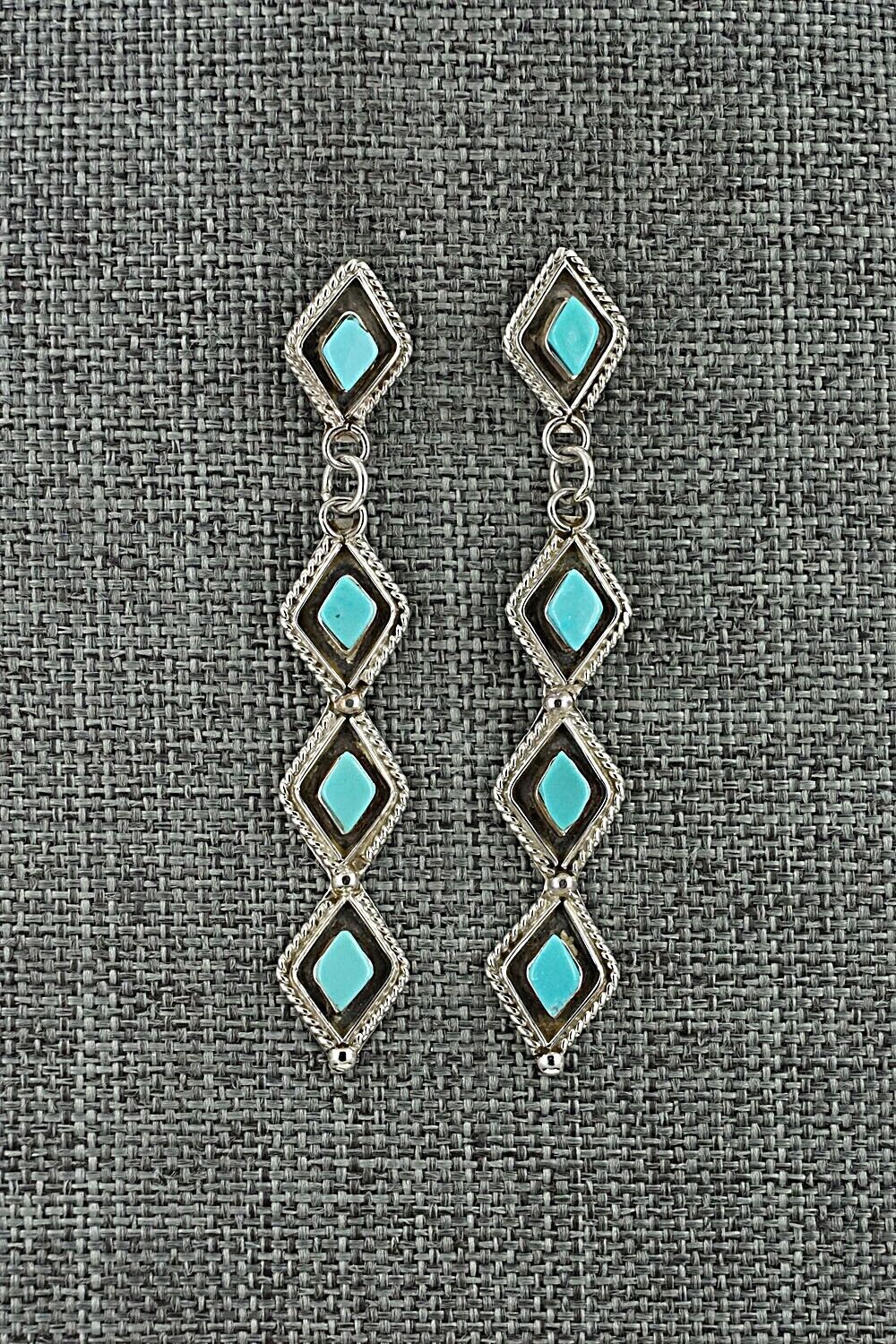 Turquoise & Sterling Silver Earrings - Priscilla Chavez