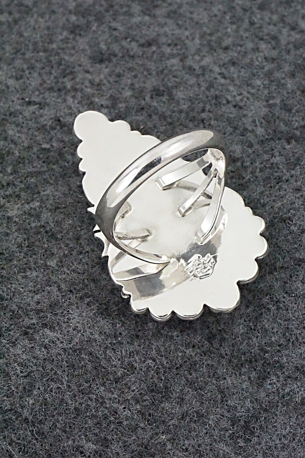 White Buffalo & Sterling Silver Ring - Daniel Benally - Size 8