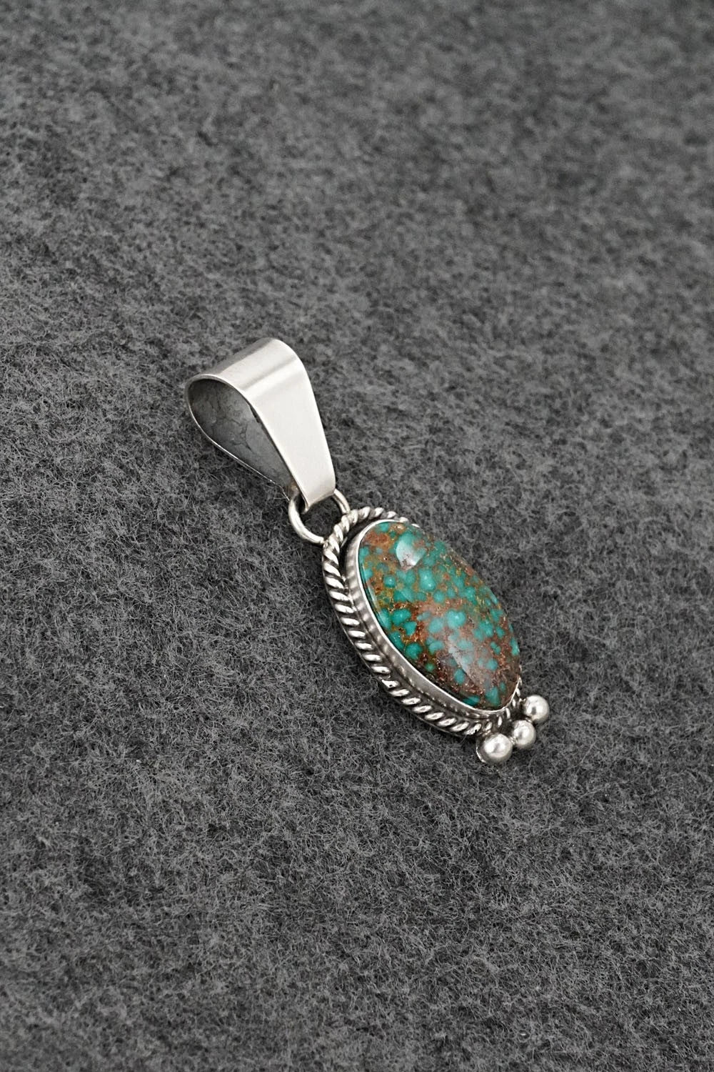 Turquoise & Sterling Silver Pendant - Eugene Gruber