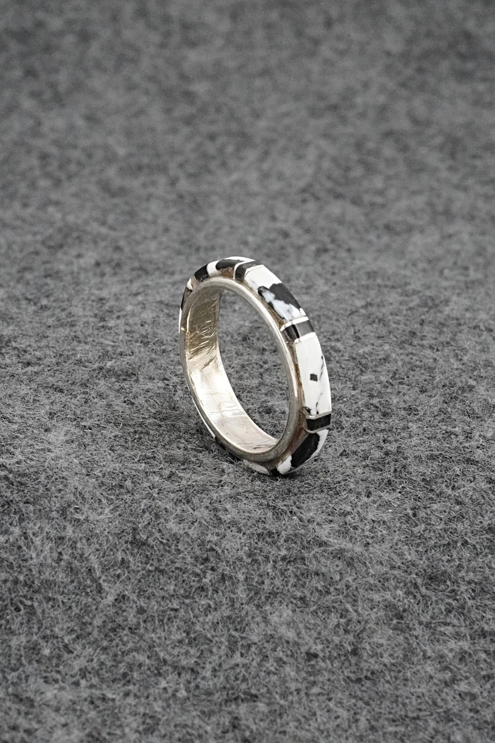 White Buffalo & Sterling Silver Ring - Terrance Panteah - Size 8