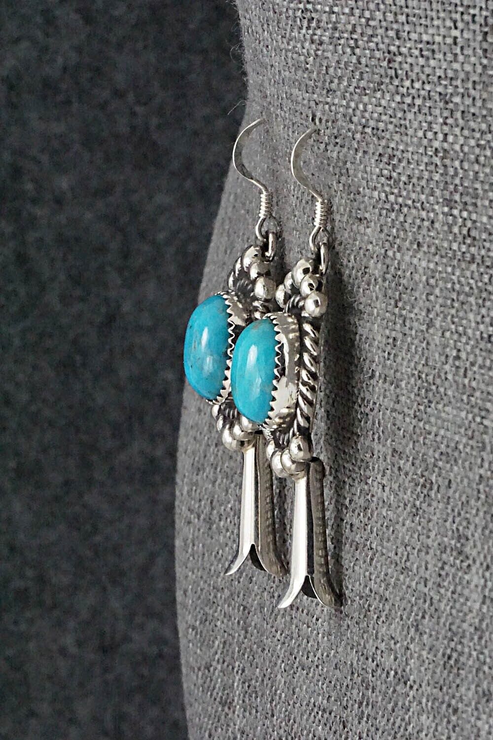 Turquoise & Sterling Silver Earrings - Vernon Johnson