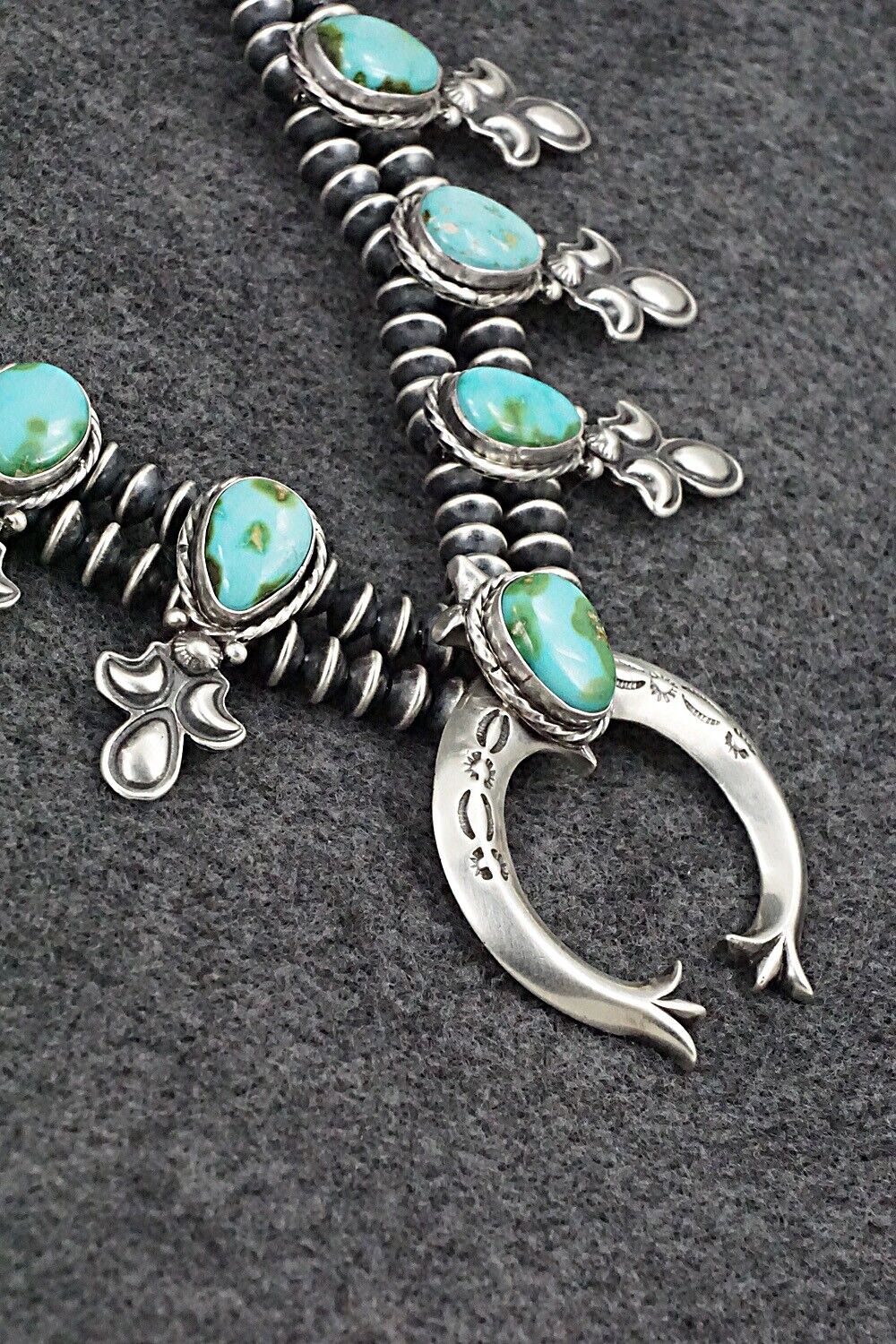 Turquoise & Sterling Silver Squash Blossom Set - Adrienne Gordon