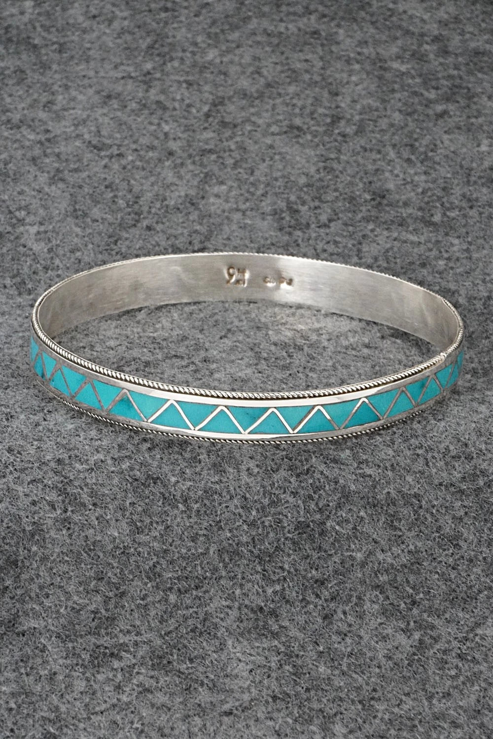 Turquoise & Sterling Silver Bangle Bracelet - Claudine Haloo