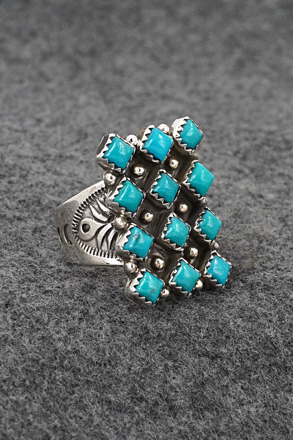 Turquoise & Sterling Silver Ring - Verley Betone - Size 8