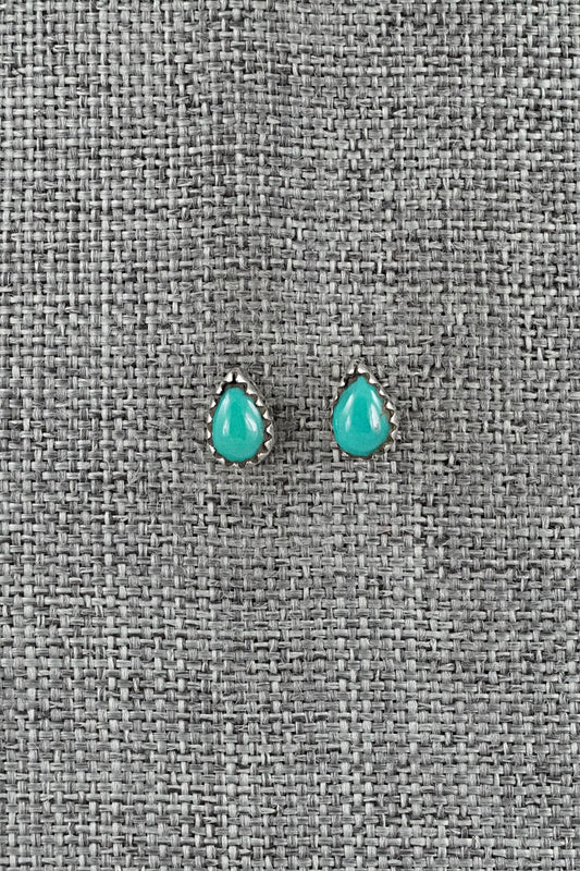 Turquoise & Sterling Silver Earrings - Gerald Joe