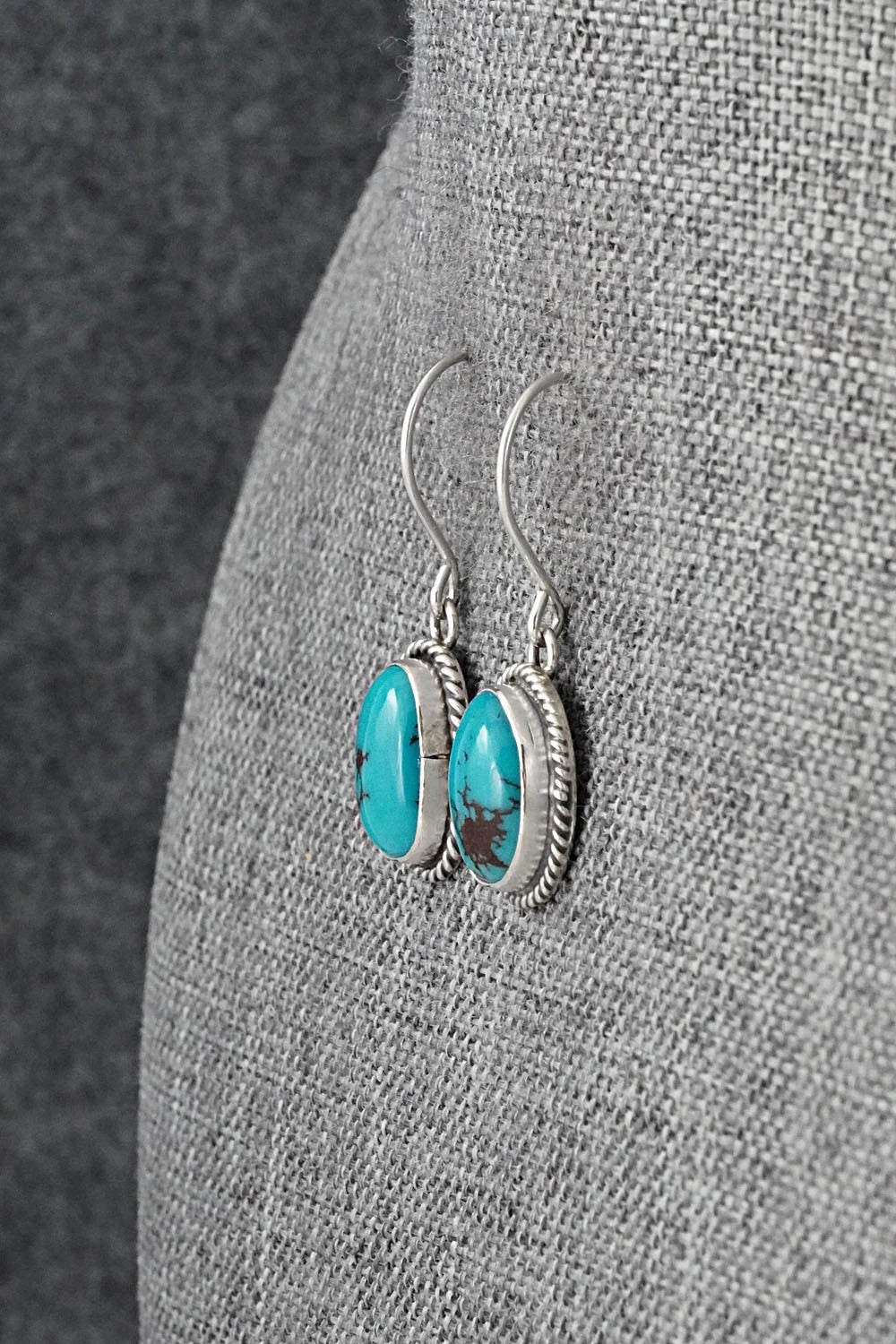 Turquoise & Sterling Silver Earrings - Eugene Gruber