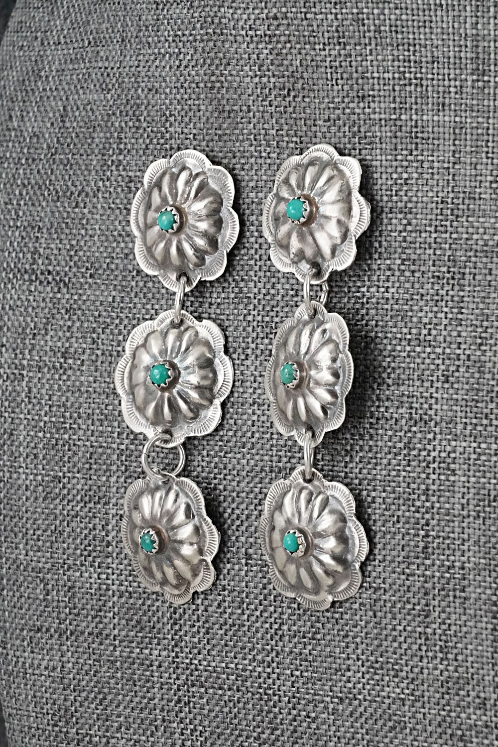 Turquoise and Sterling Silver Earrings - Joan Begay