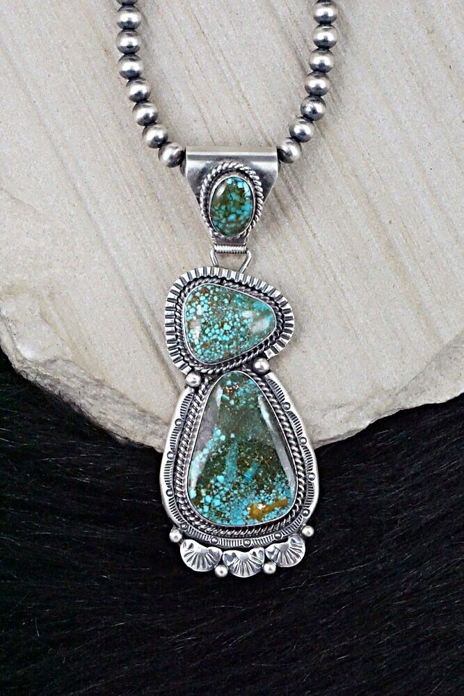 Turquoise & Sterling Silver Necklace - Raymond Delgarito