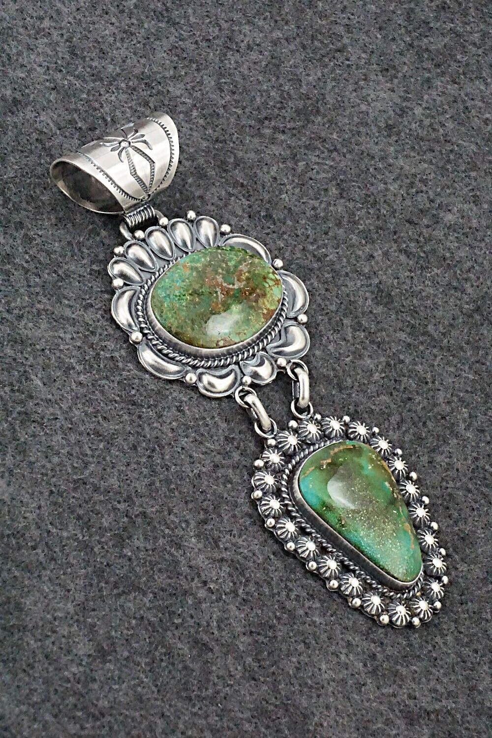 Turquoise & Sterling Silver Pendant - Raymond Delgarito
