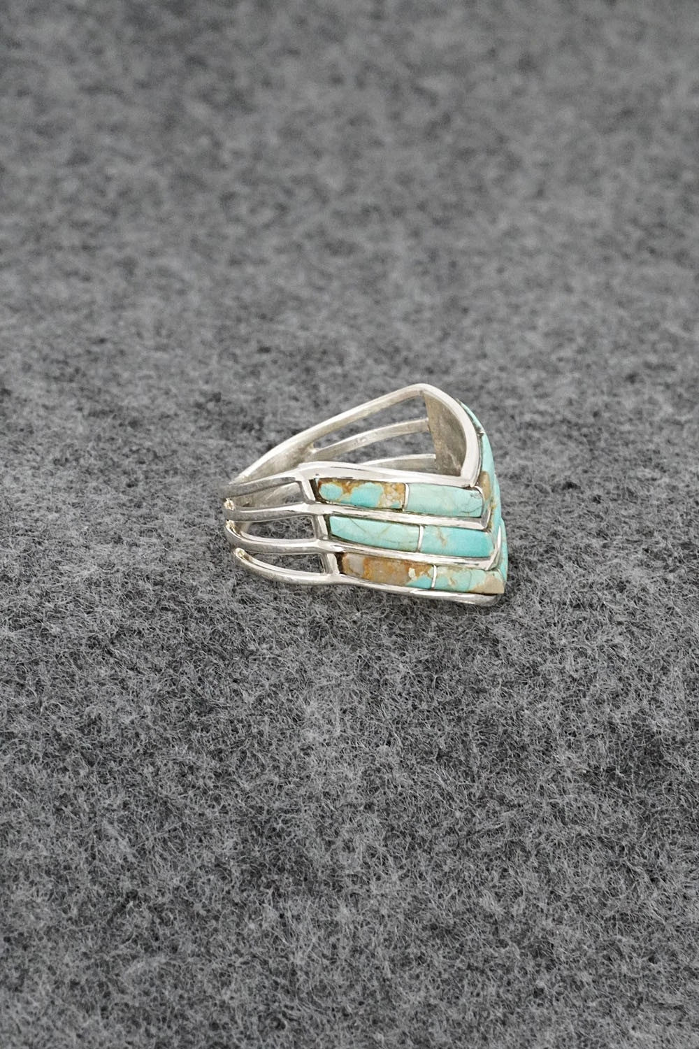 Turquoise & Sterling Silver Ring - Andrew Enrico - Size 8