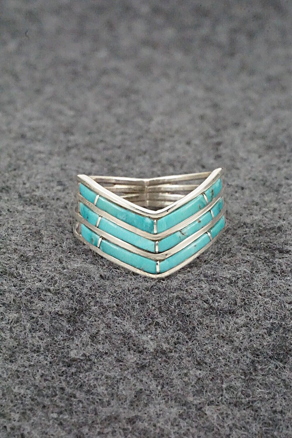 Turquoise & Sterling Silver Ring - Andrew Enrico - Size 10