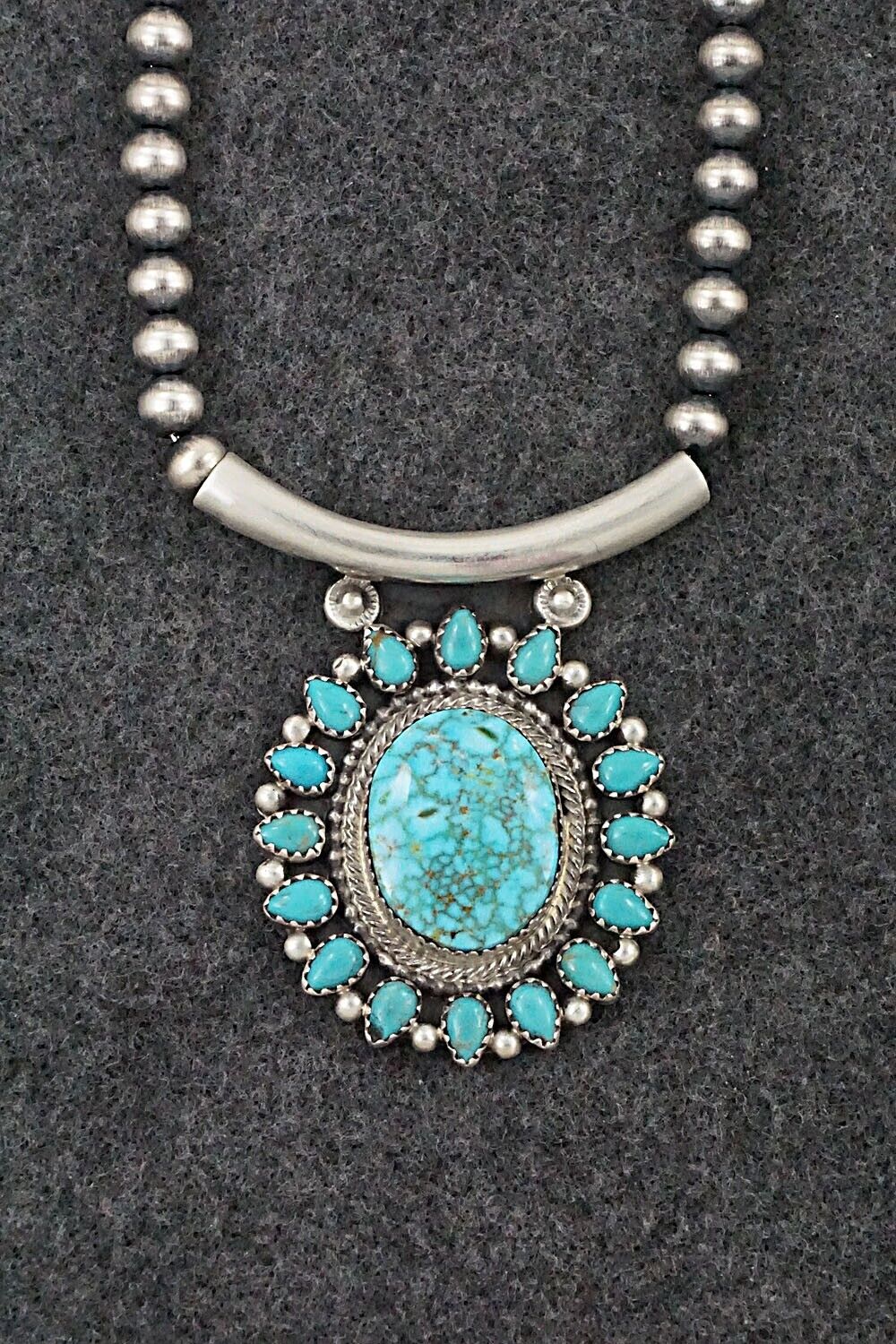 Turquoise & Sterling Silver Necklace - Tom Lewis