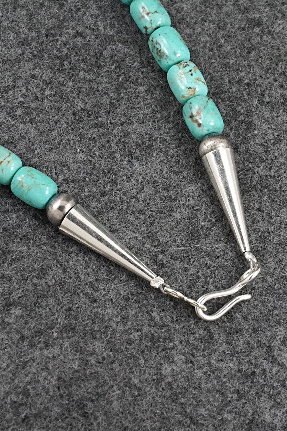 Turquoise & Sterling Silver Necklace 18" - Doreen Jake