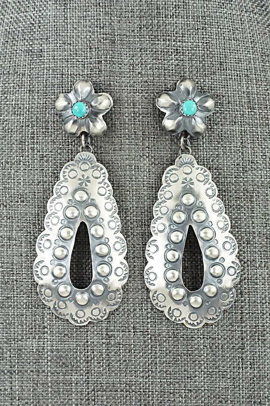 Turquoise & Sterling Silver Earrings - Gabrielle Yazzie