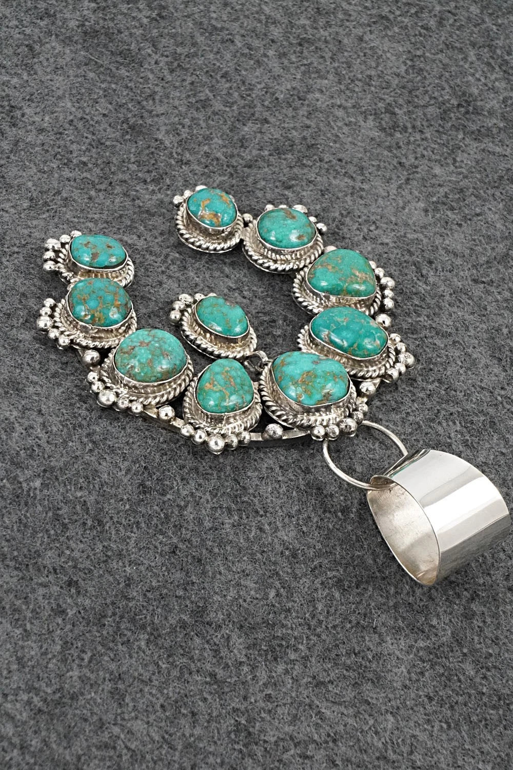 Turquoise and Sterling Silver Naja Pendant - Vernon Johnson