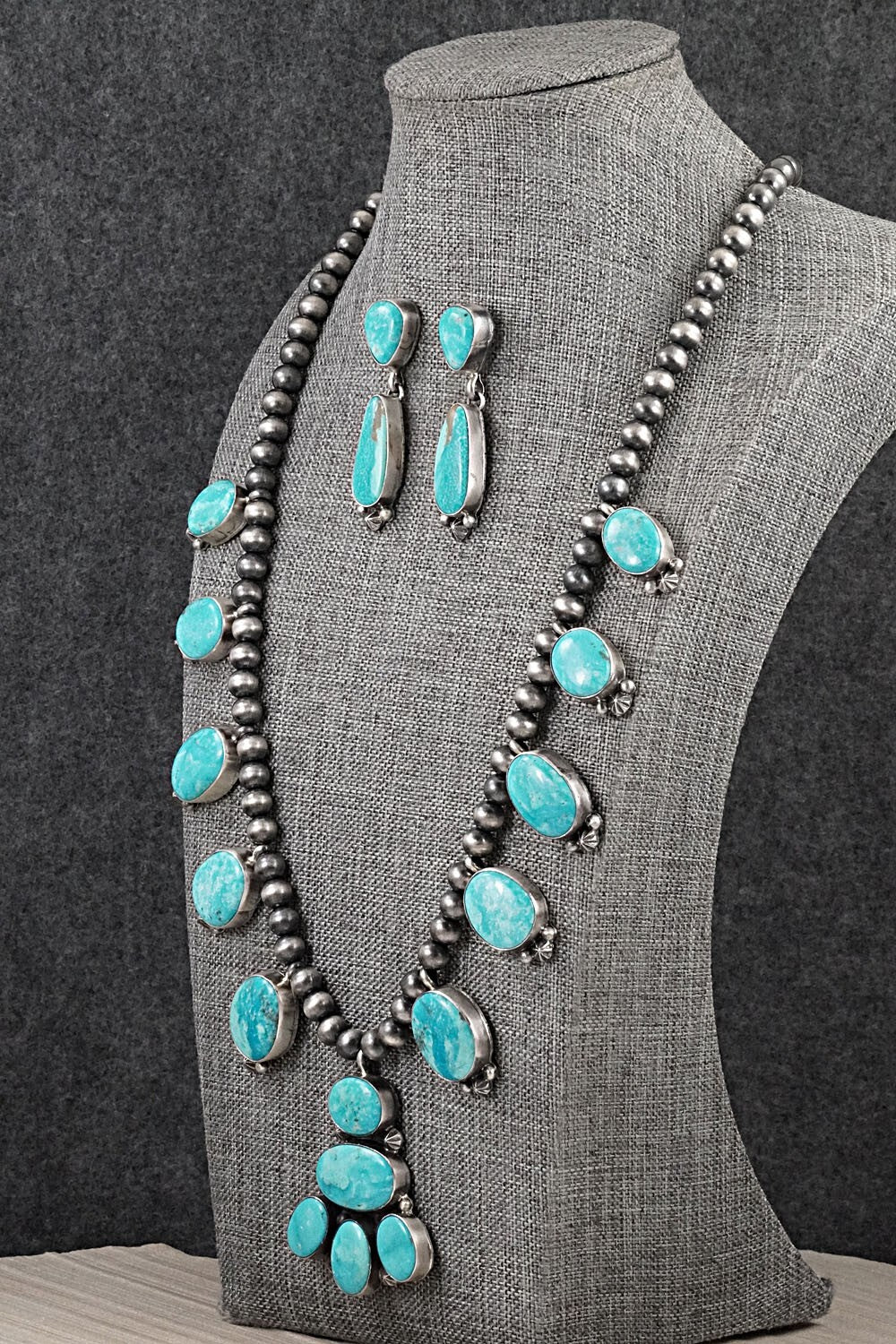 Turquoise & Sterling Silver Necklace Set - Darrin Livingston