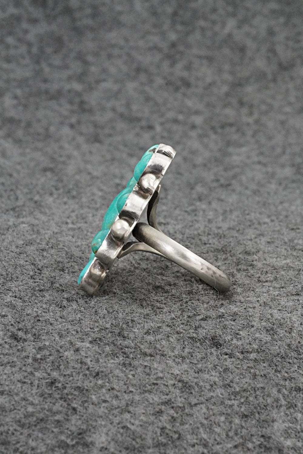 Turquoise & Sterling Silver Ring - Kathleen Livingston - Size Adjustable