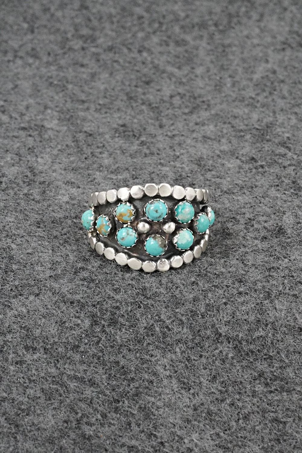 Turquoise & Sterling Silver Ring - Harry B. Yazzie - Size 9