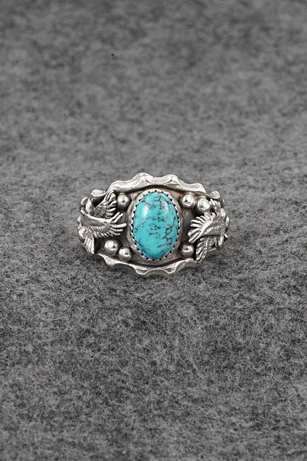 Turquoise & Sterling Silver Ring - Genevieve Francisco - Size 13