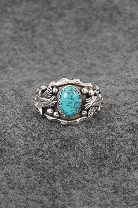 Turquoise & Sterling Silver Ring - Genevieve Francisco - Size 13
