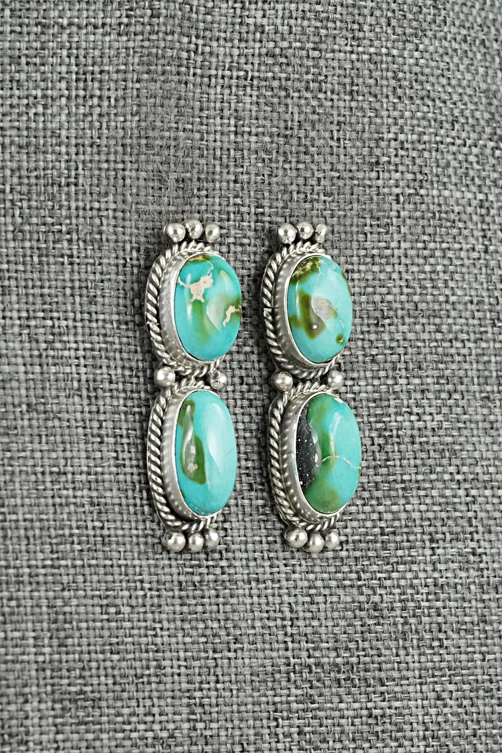 Turquoise & Sterling Silver Earrings - Rena Begay