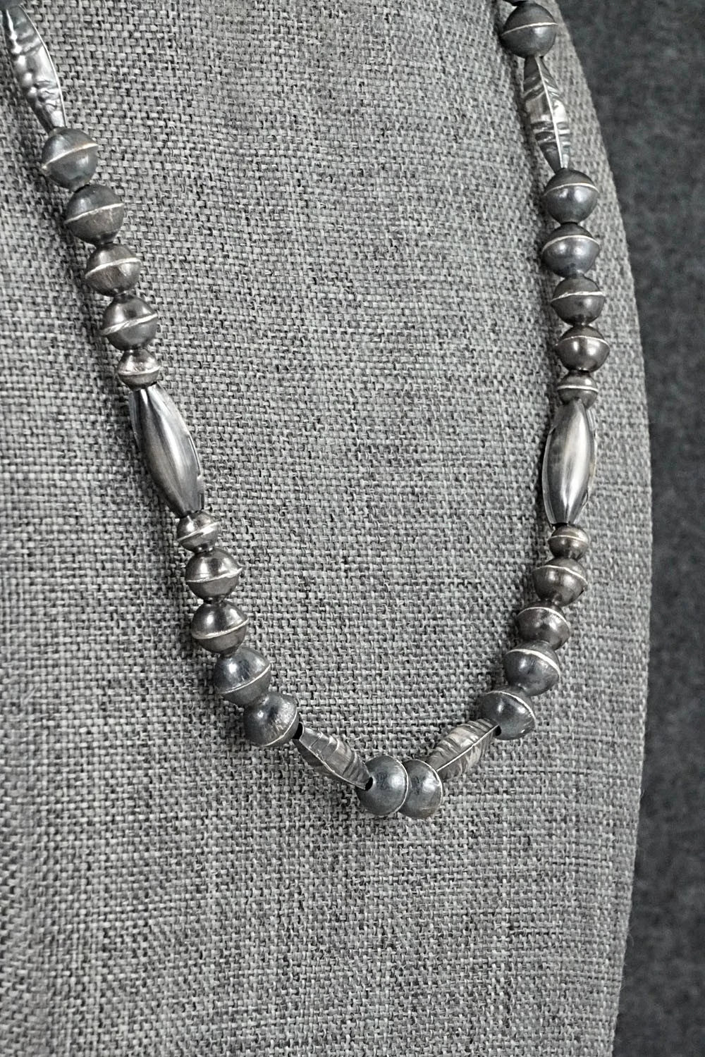 Sterling Silver Navajo Pearl Necklace 26" - Vintage