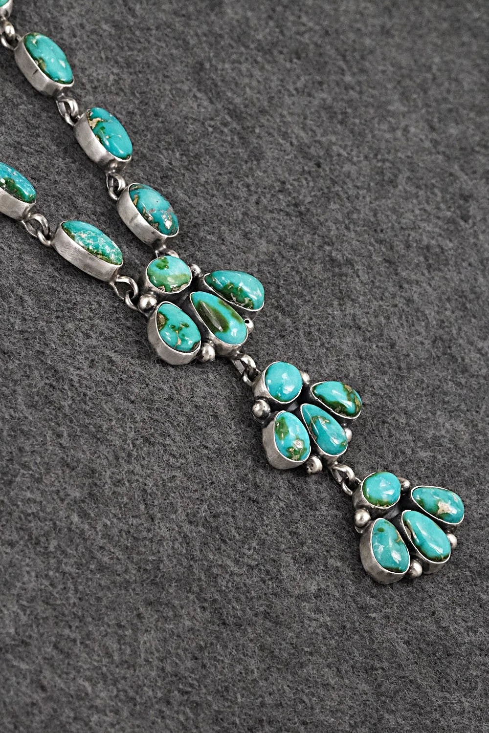 Turquoise & Sterling Silver Necklace and Earrings Set - Darrin Livingston