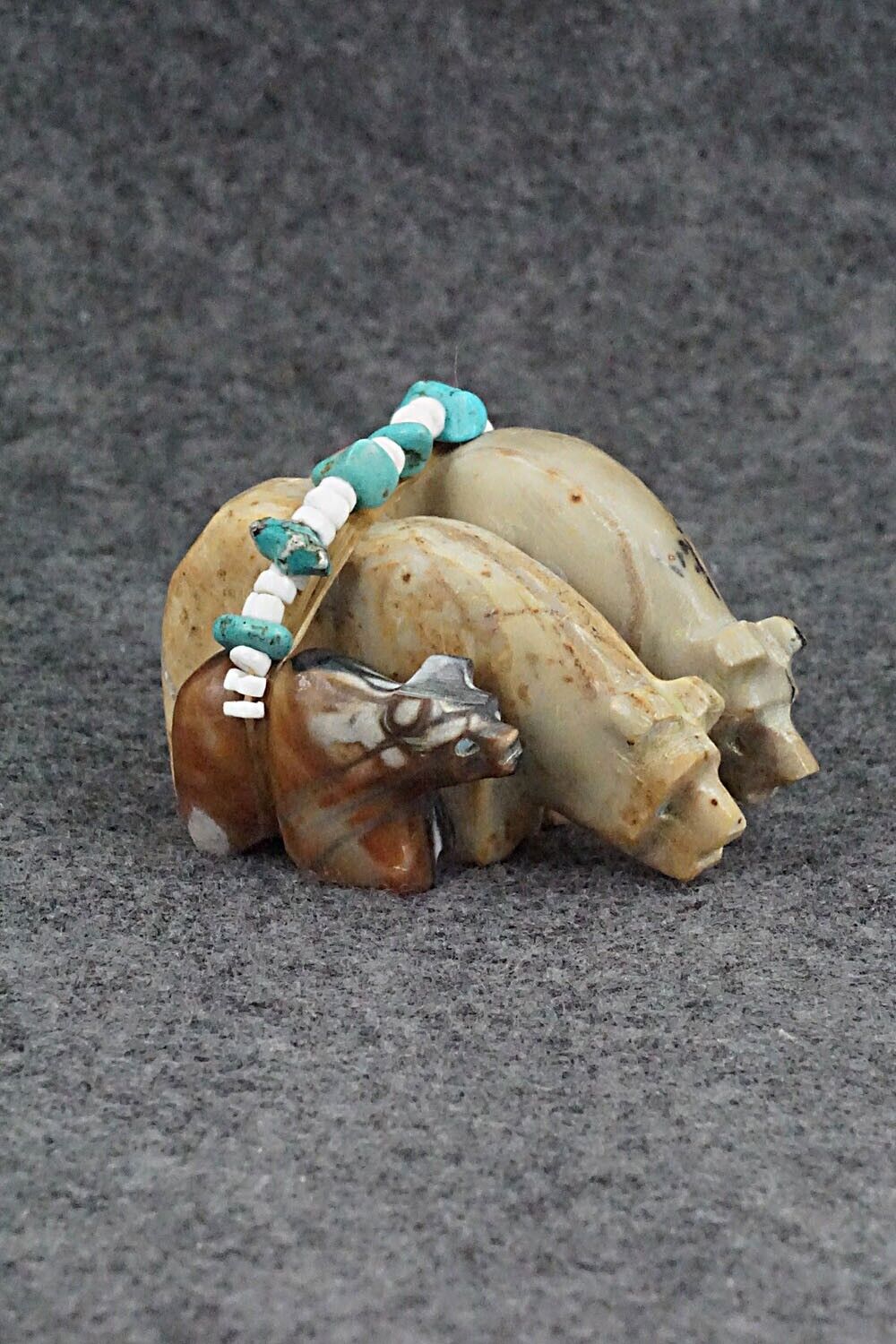 Bear Family Zuni Fetish Carving - Tim Lementino