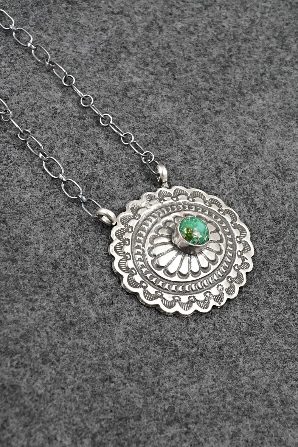 Turquoise & Sterling Silver Necklace - Adrienne Gordon